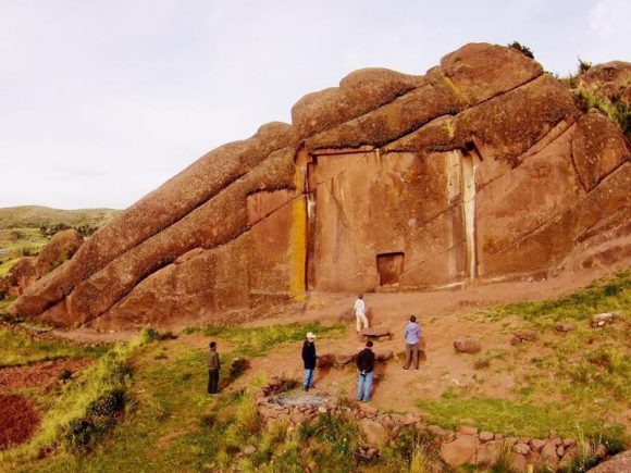 Quadcopter Flying Over The Ancient "Devil's Doorway" In Peru