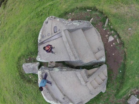 Quadcopter View Of Ancient Cataclysmic Damage In Peru
