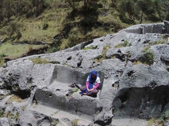 Exploring The Megalithic Temple Of Pyramid Near Cusco Peru