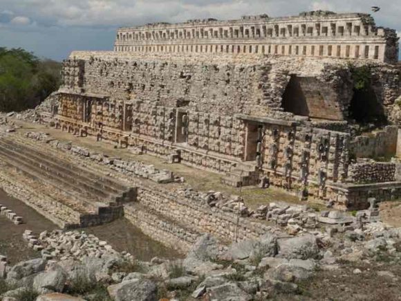 The Ancient Mayan Site Of Kabah: Royal Palace Of The Masks Of The Rain God