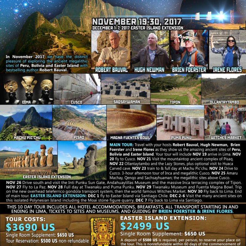 Amazing Opportunity To Explore Ancient Peru, Bolivia And Easter Island With Robert Bauval